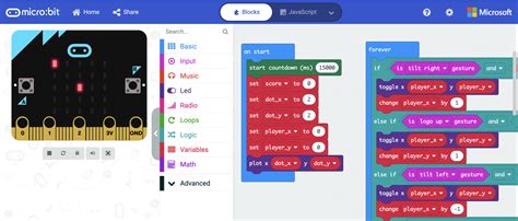 Microsoft MakeCode for micro:bit.